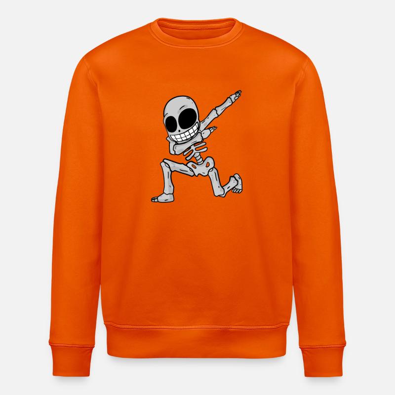 Skeleton dabbing - Stanley/Stella ROLLER Unisex Organic Sweatshirt - bright orange