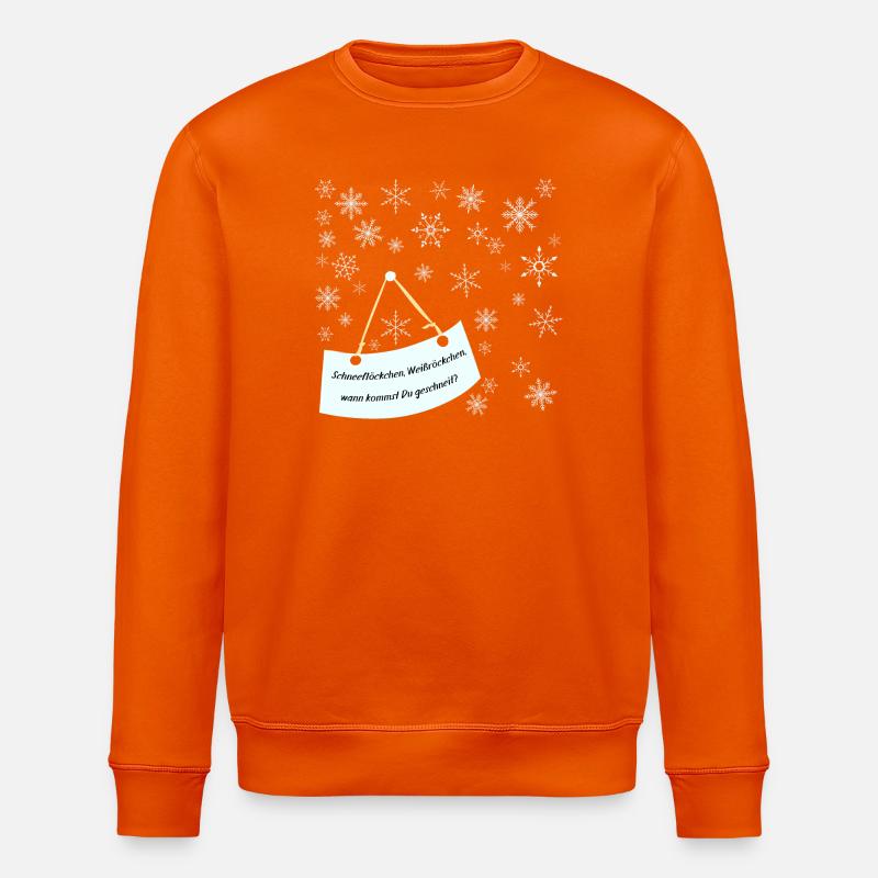 Schneeflocken und Weihnachtslied - Stanley/Stella Unisex Bio-Sweatshirt ROLLER - Tieforange