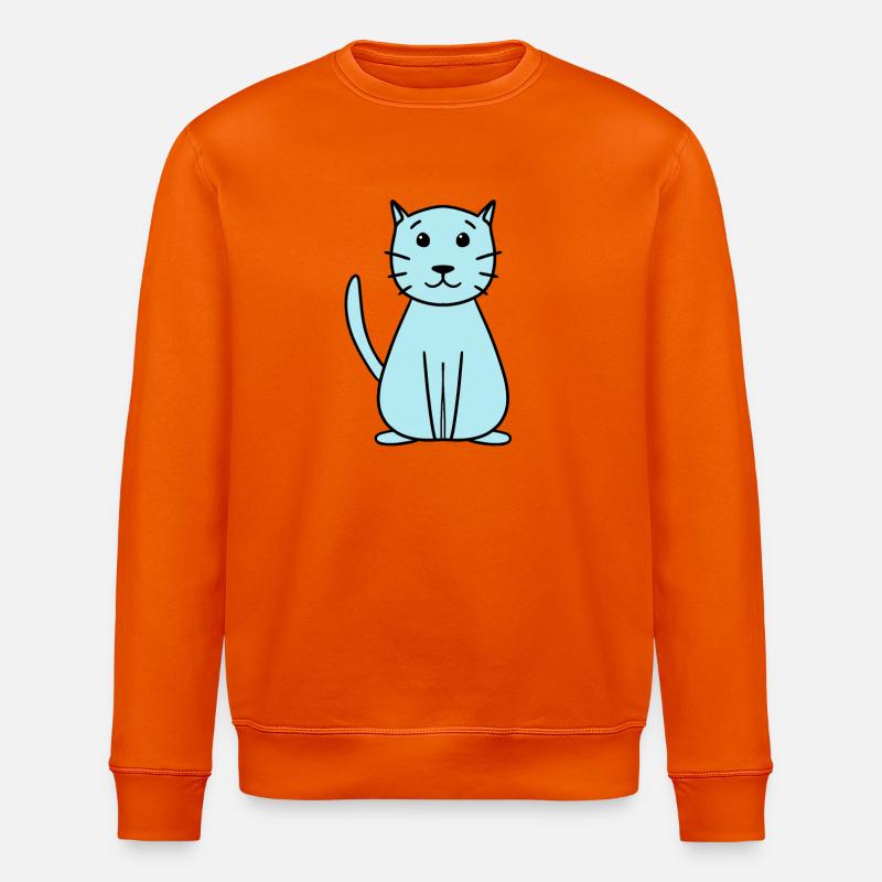simple cute cat - Stanley/Stella ROLLER Unisex Organic Sweatshirt - bright orange