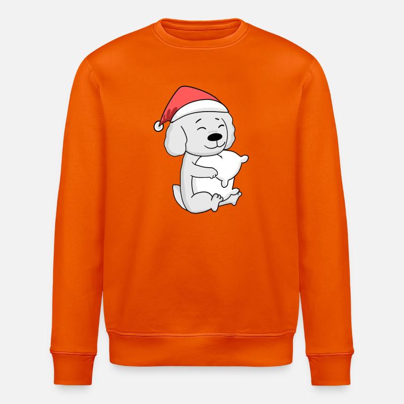 Maltese Chien Noël Sommeil Fatigué - Sweat bio ROLLER Stanley/Stella Unisexe - orange profond