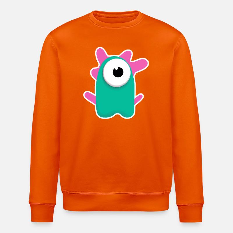 Cyclope turquoise mignon | Monstre rose drôle - Sweat bio ROLLER Stanley/Stella Unisexe - orange profond