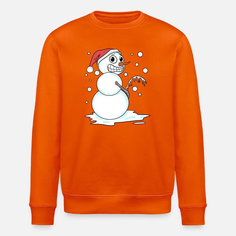 Schneemann lustig - Stanley/Stella Unisex Bio-Sweatshirt ROLLER - Tieforange