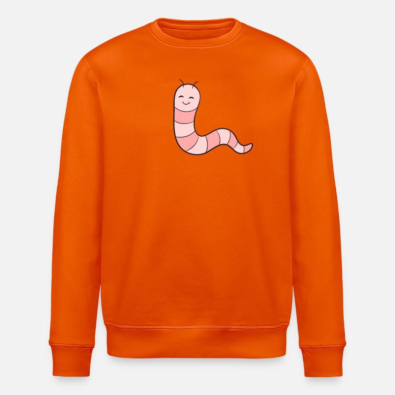 Worm Earthworm - Stanley/Stella ROLLER Unisex Organic Sweatshirt - bright orange