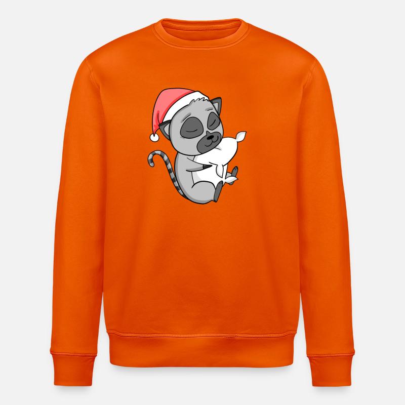 Lémurien Noël - Sweat bio ROLLER Stanley/Stella Unisexe - orange profond