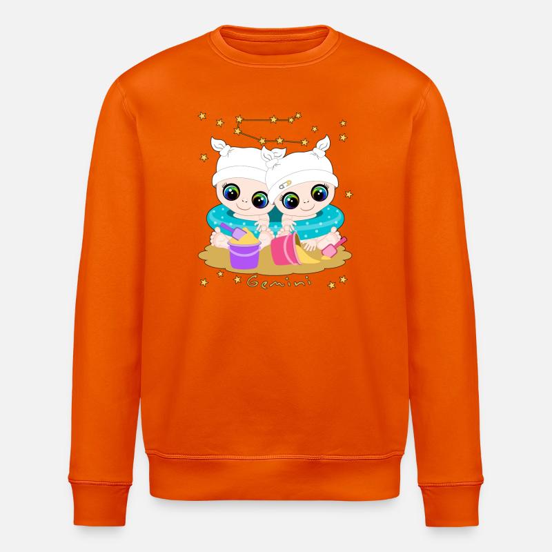 sternzeichen_gemini - Stanley/Stella ROLLER Unisex Organic Sweatshirt - bright orange
