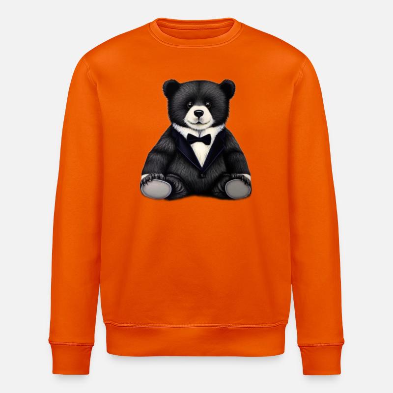 Eleganter Teddybär im Anzug - Stanley/Stella Unisex Bio-Sweatshirt ROLLER - Tieforange