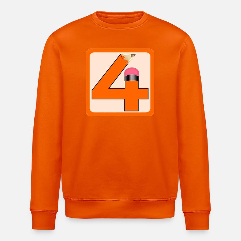 NUMÉRO 4 - QUATRE - CRAYON - CRAYONS - Sweat bio ROLLER Stanley/Stella Unisexe - orange profond