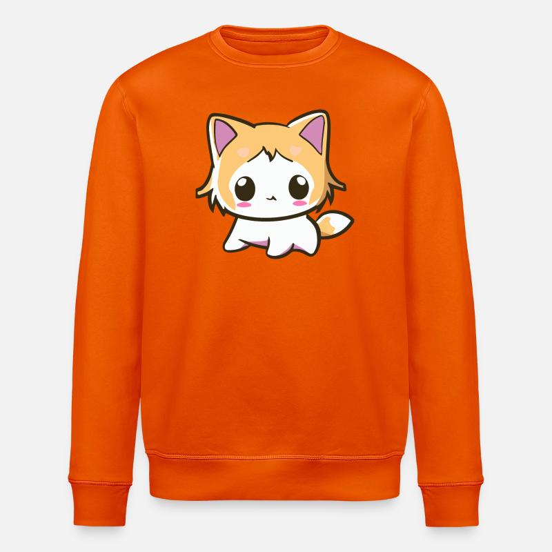 Kawaii Chibi Katze – Süßes Anime-Kätzchen - Stanley/Stella Unisex Bio-Sweatshirt ROLLER - Tieforange