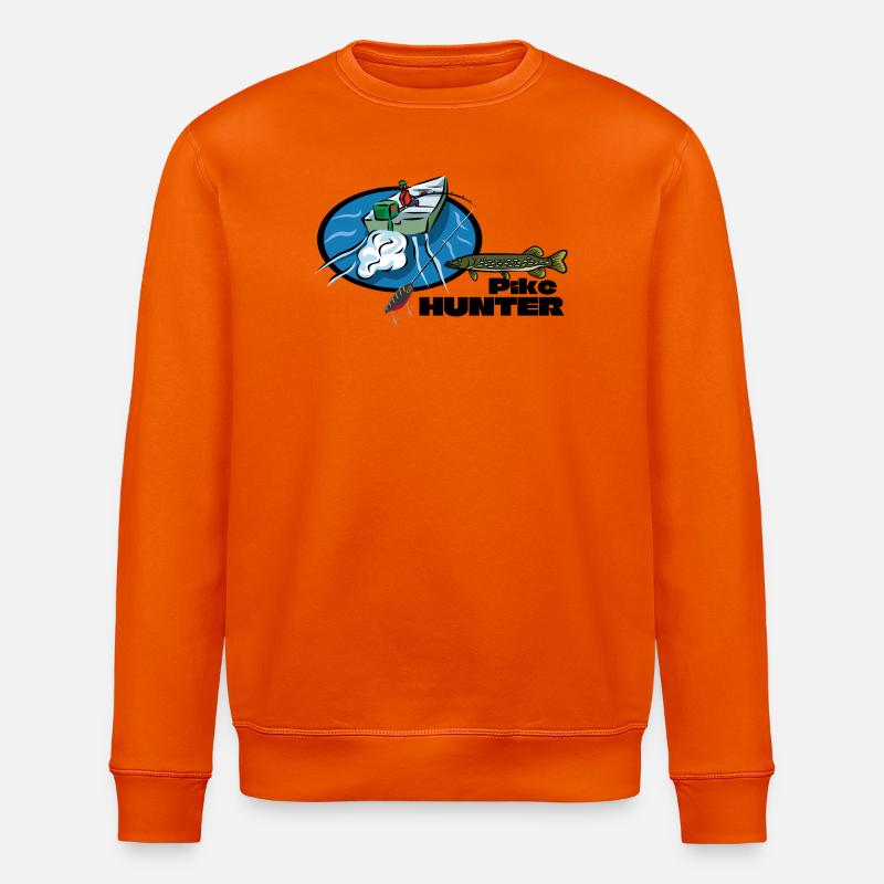 Hechtenjägerboot – Raubtierfischen - Stanley/Stella Unisex Bio-Sweatshirt ROLLER - Tieforange