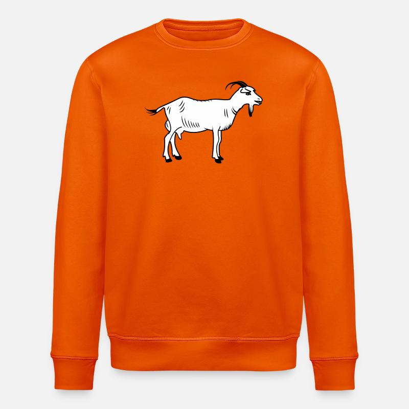 Ziege weiß - Stanley/Stella Unisex Bio-Sweatshirt ROLLER - Tieforange