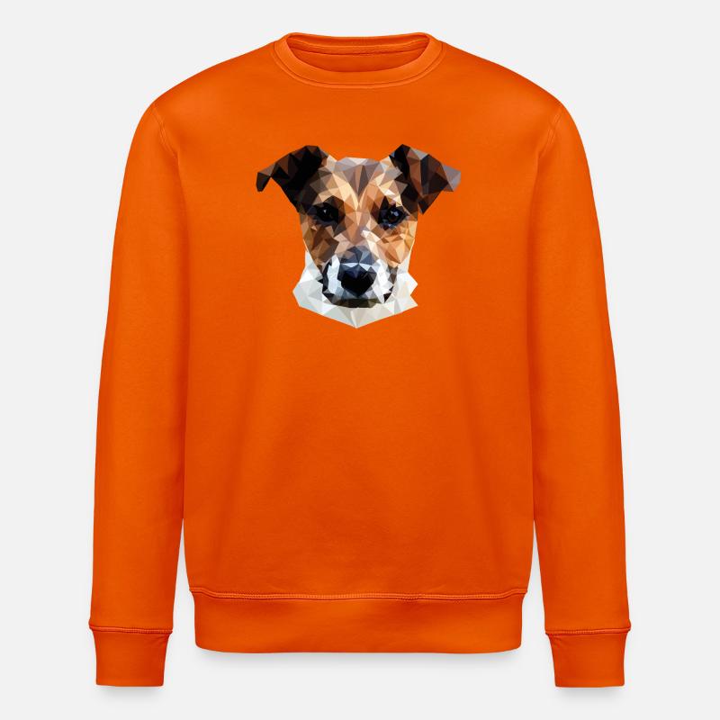 Jack Russell Terrier Dog Polygon - Stanley/Stella ROLLER Unisex Organic Sweatshirt - bright orange