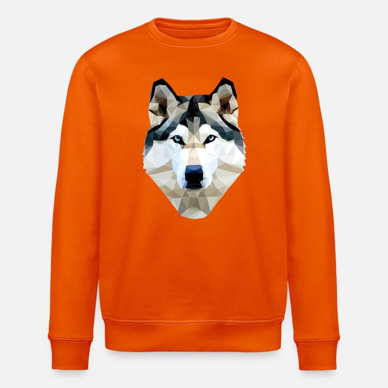 Husky Hund Polygon - Stanley/Stella Unisex Bio-Sweatshirt ROLLER - Tieforange