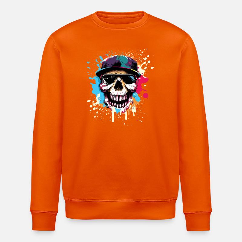 Rue urbaine Skull et Splash - Sweat bio ROLLER Stanley/Stella Unisexe - orange profond