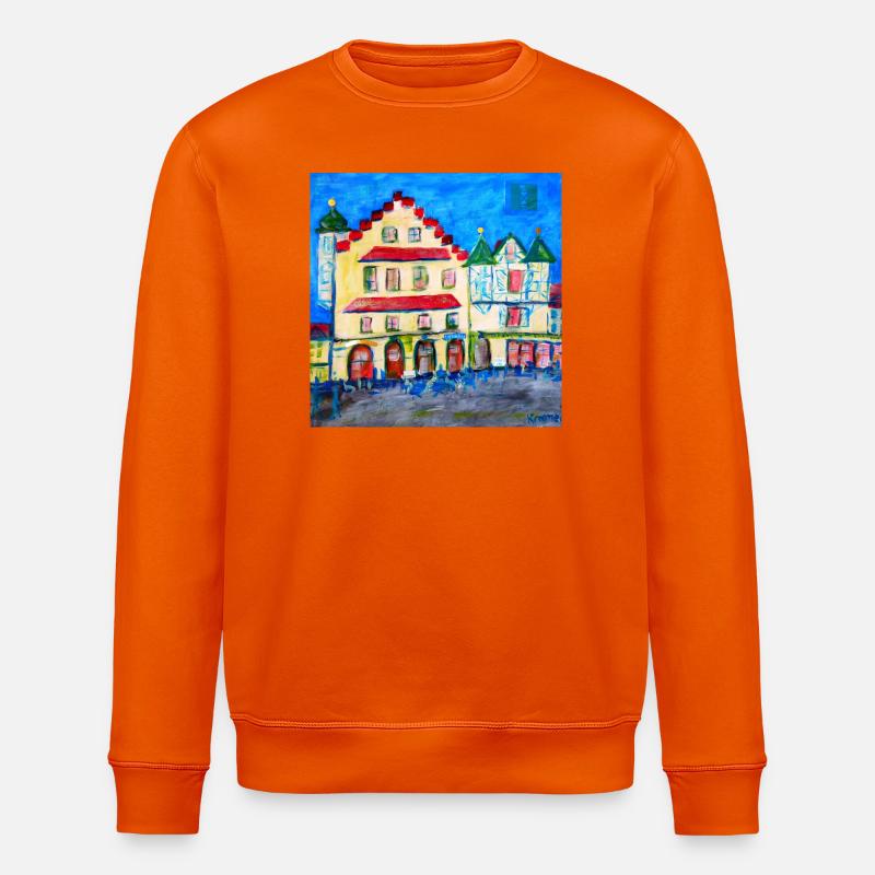 Stadtlandschaft im Expressionismus - Stanley/Stella Unisex Bio-Sweatshirt ROLLER - Tieforange