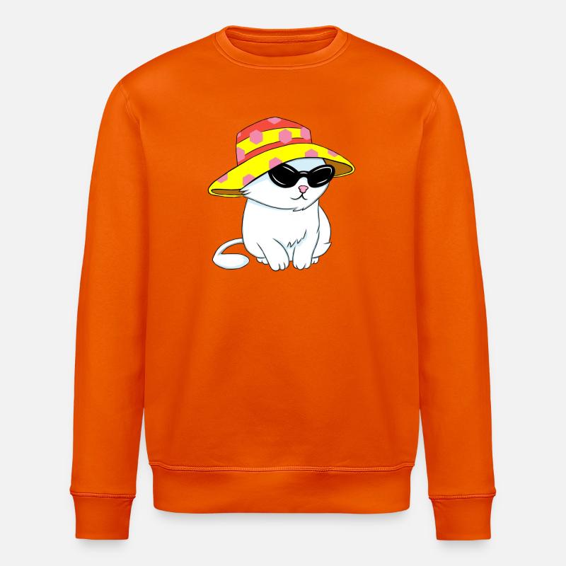 Kätzchen im Strandstil - Stanley/Stella Unisex Bio-Sweatshirt ROLLER - Tieforange