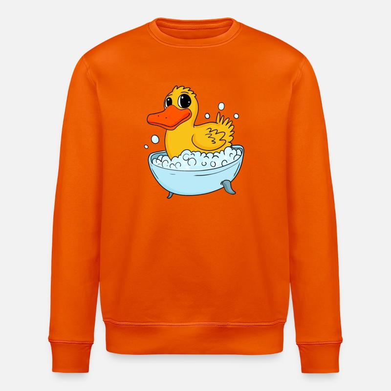 Duck bathing duck bathing - Stanley/Stella ROLLER Unisex Organic Sweatshirt - bright orange