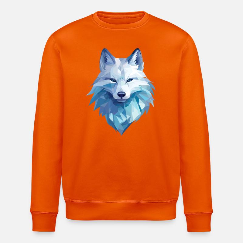 Polarfuchs im Polygon Stil - Stanley/Stella Unisex Bio-Sweatshirt ROLLER - Tieforange