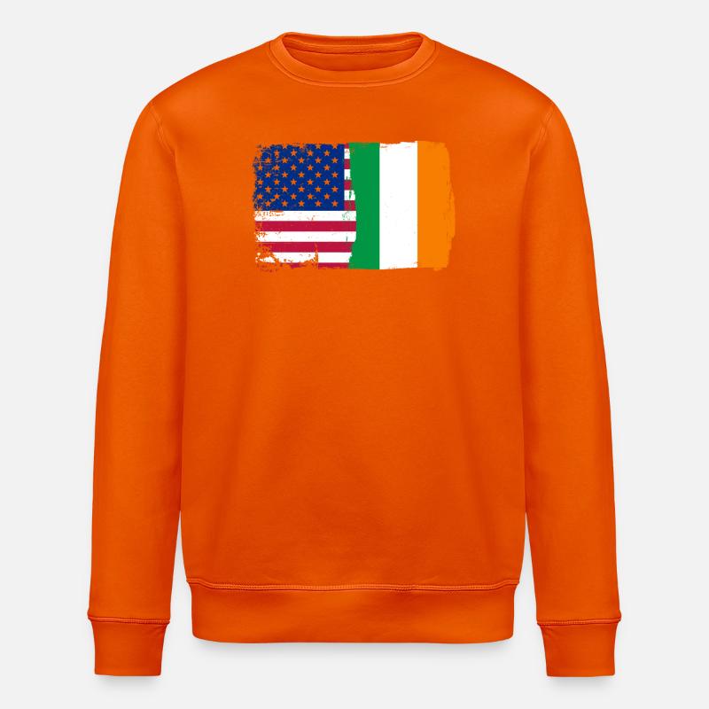 Fusion de drapeaux : étoiles et trèfle - Sweat bio ROLLER Stanley/Stella Unisexe - orange profond