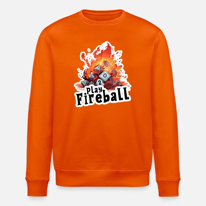 Exaggerated Fireball – Cube Chaos RPG - Stanley/Stella ROLLER Unisex Organic Sweatshirt - bright orange