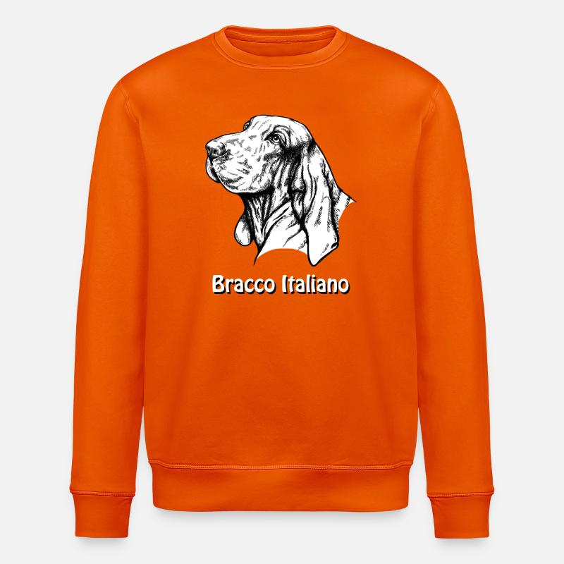Bracco Italiano Portrait mit Text - Stanley/Stella Unisex Bio-Sweatshirt ROLLER - Tieforange
