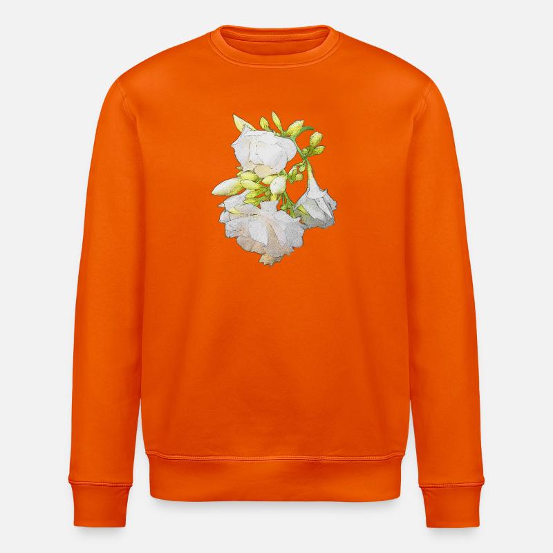 olianderblüten Zweig seitlich, blühen - Stanley/Stella Unisex Bio-Sweatshirt ROLLER - Tieforange