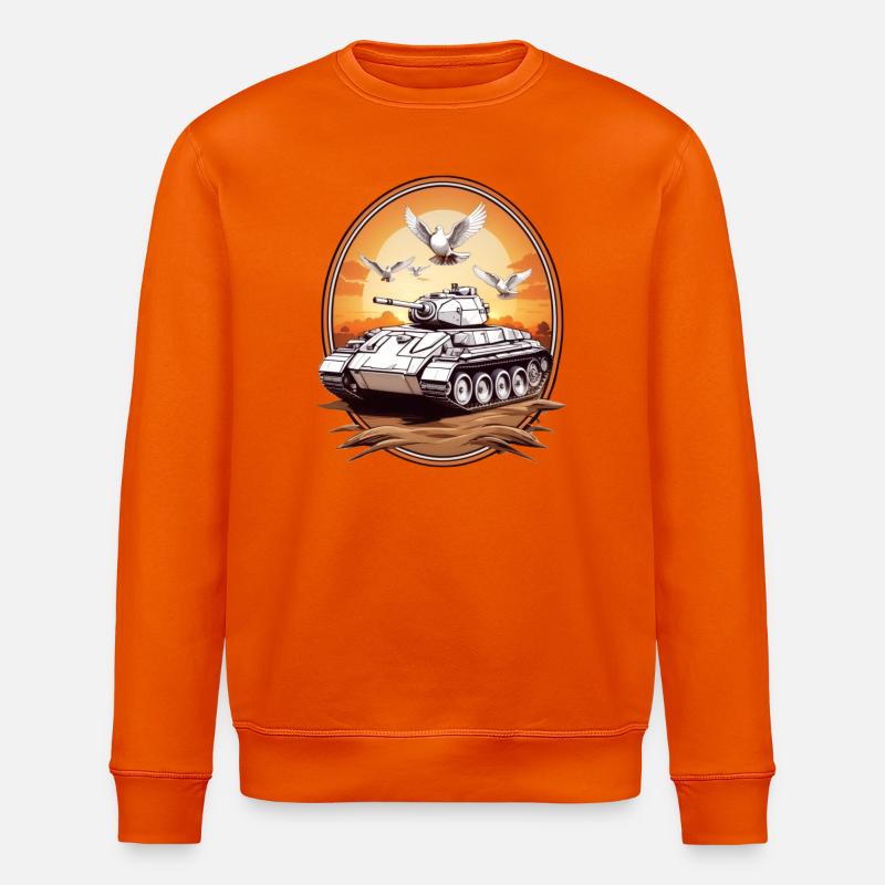 Chars avec colombes de la paix - Sweat bio ROLLER Stanley/Stella Unisexe - orange profond