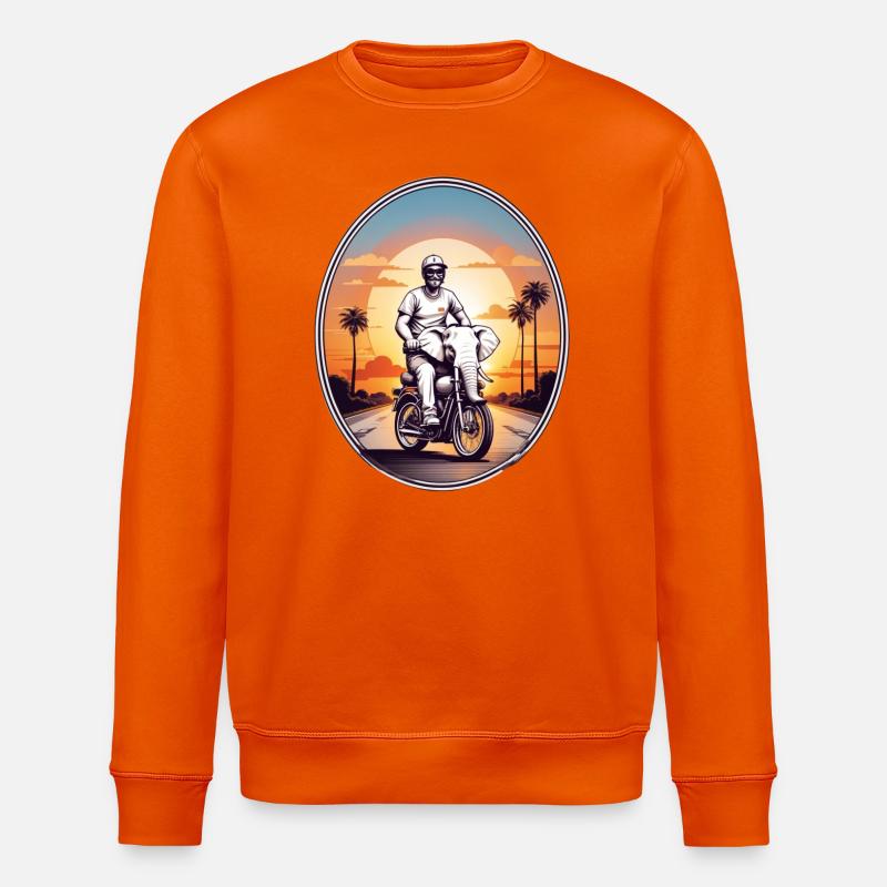 Elefanten Motorrad - Stanley/Stella Unisex Bio-Sweatshirt ROLLER - Tieforange