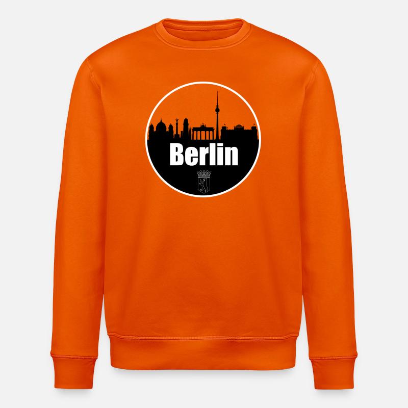 Berlin Transparenz Skyline - Stanley/Stella Unisex Bio-Sweatshirt ROLLER - Tieforange