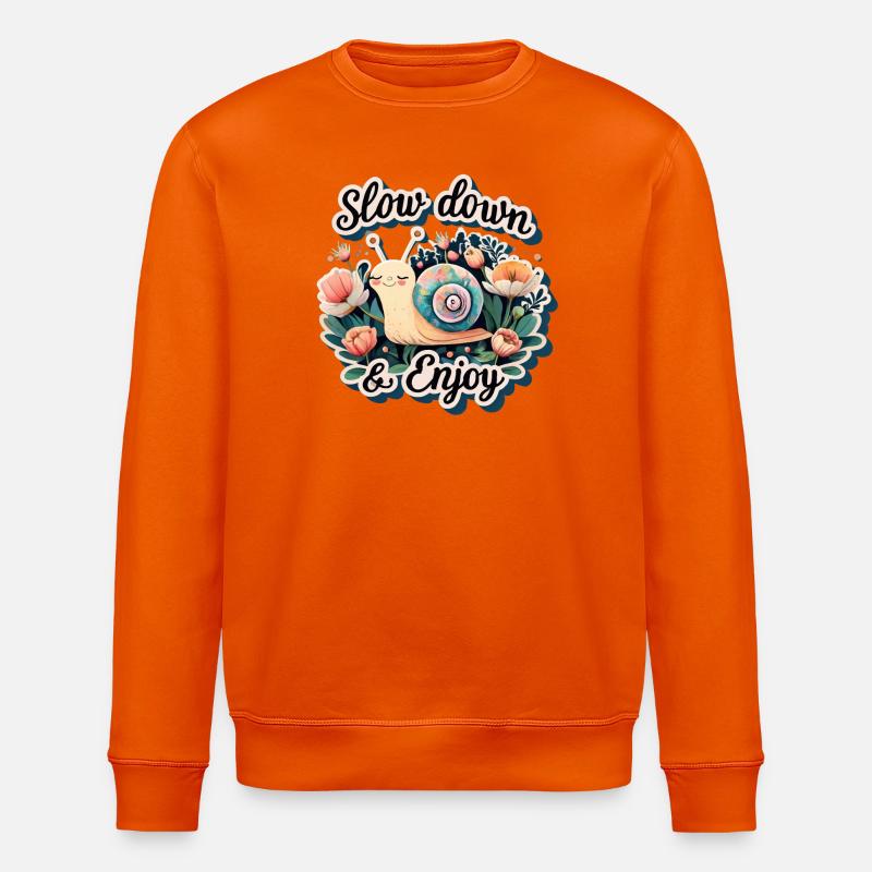 slow down an enjoy - Stanley/Stella Unisex Bio-Sweatshirt ROLLER - Tieforange
