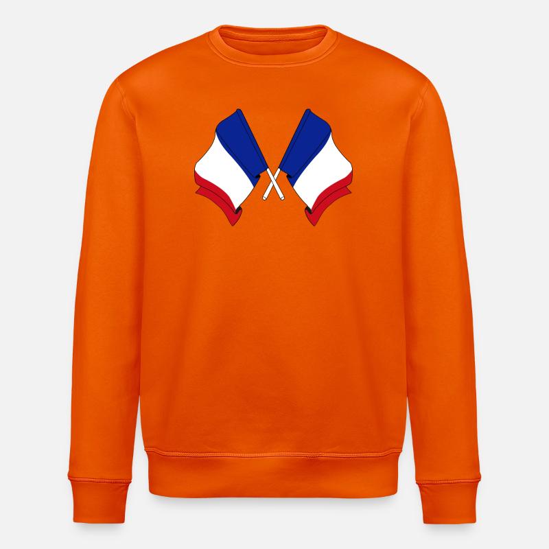 Zwei Flaggen Frankreich - Stanley/Stella Unisex Bio-Sweatshirt ROLLER - Tieforange