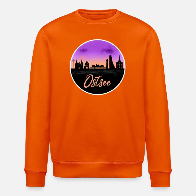Ostsee Fineline Skyline - Stanley/Stella Unisex Bio-Sweatshirt ROLLER - Tieforange