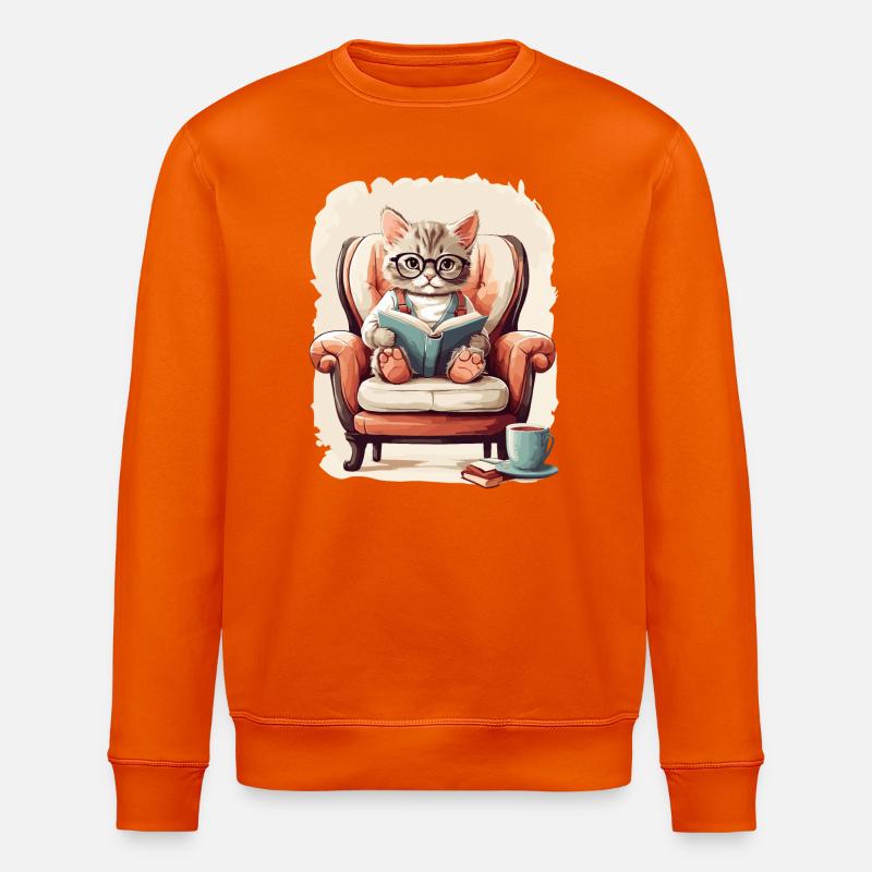 Chat intelligent mignon - Sweat bio ROLLER Stanley/Stella Unisexe - orange profond