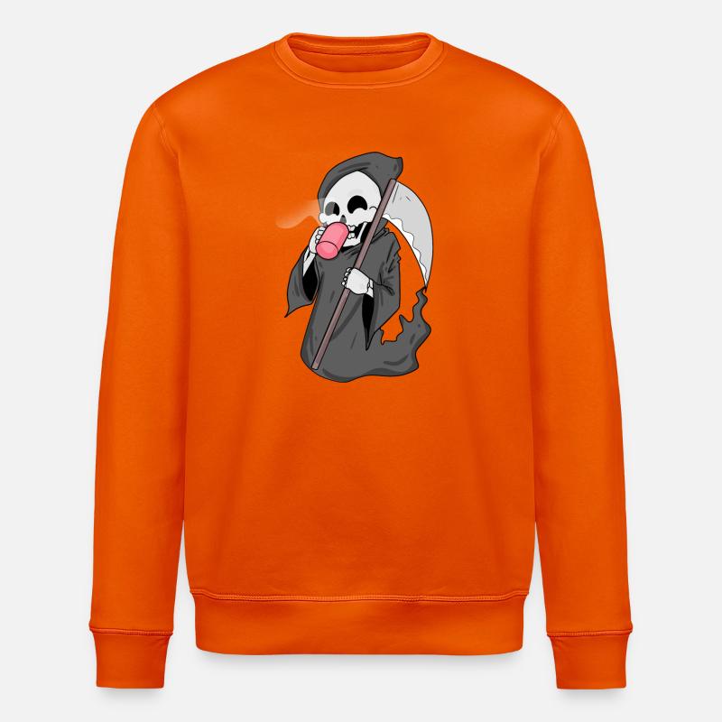 Sensenmann mit Kaffee - Stanley/Stella Unisex Bio-Sweatshirt ROLLER - Tieforange