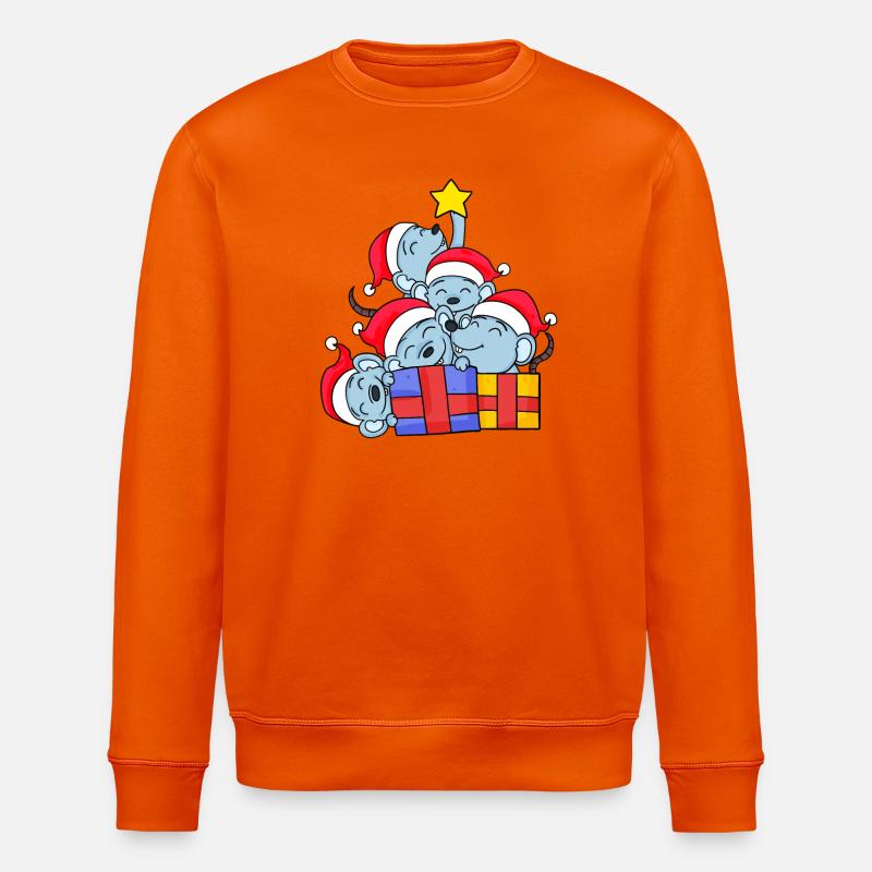 Mouse Tree Christmas Christmas Tree - Stanley/Stella ROLLER Unisex Organic Sweatshirt - bright orange