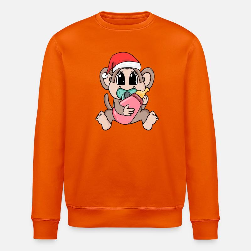 Affe Baby Weihnachten - Stanley/Stella Unisex Bio-Sweatshirt ROLLER - Tieforange