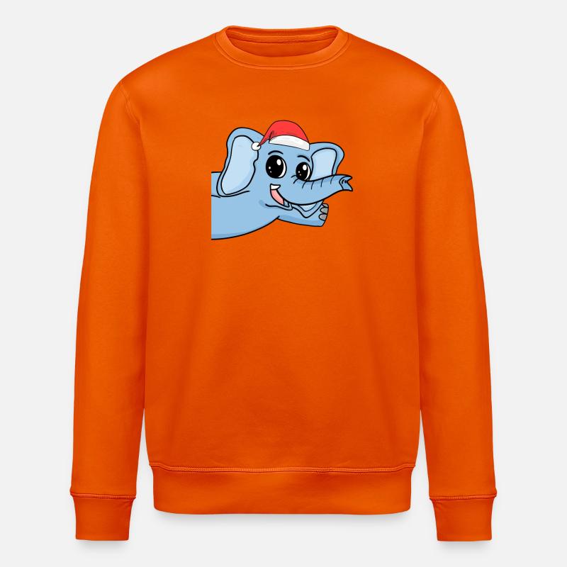 Elefant Weihnachten - Stanley/Stella Unisex Bio-Sweatshirt ROLLER - Tieforange