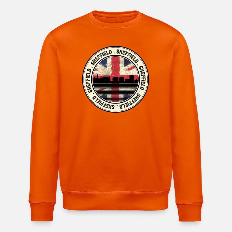 Sheffield Skyline Drapeau Union - Sweat bio ROLLER Stanley/Stella Unisexe - orange profond