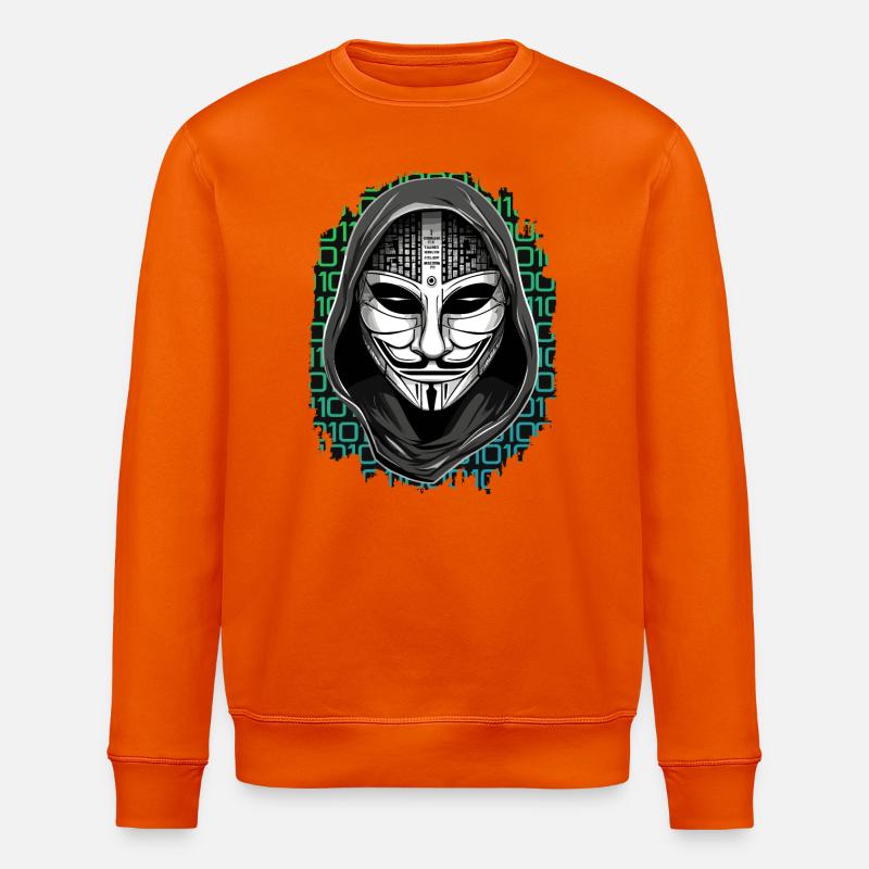 Anonymous Hacker - Stanley/Stella ROLLER Unisex Organic Sweatshirt - bright orange