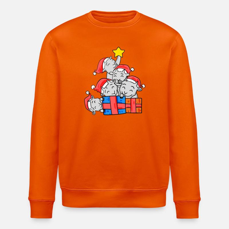 Ziege Weihnachtsbaum Weihnachten - Stanley/Stella Unisex Bio-Sweatshirt ROLLER - Tieforange