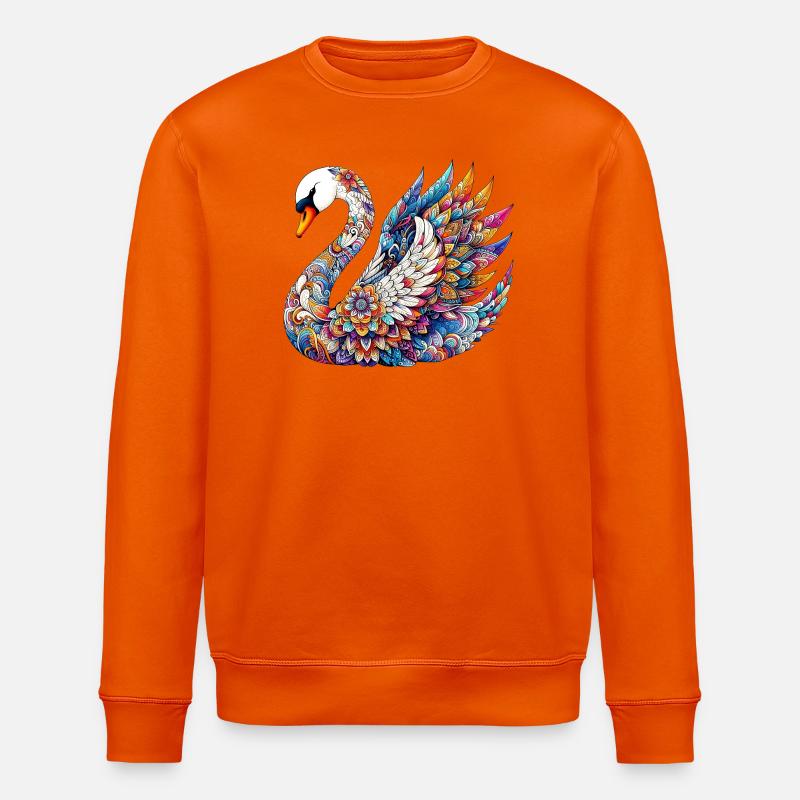 Schwan mit Mandalas verziert - Stanley/Stella Unisex Bio-Sweatshirt ROLLER - Tieforange