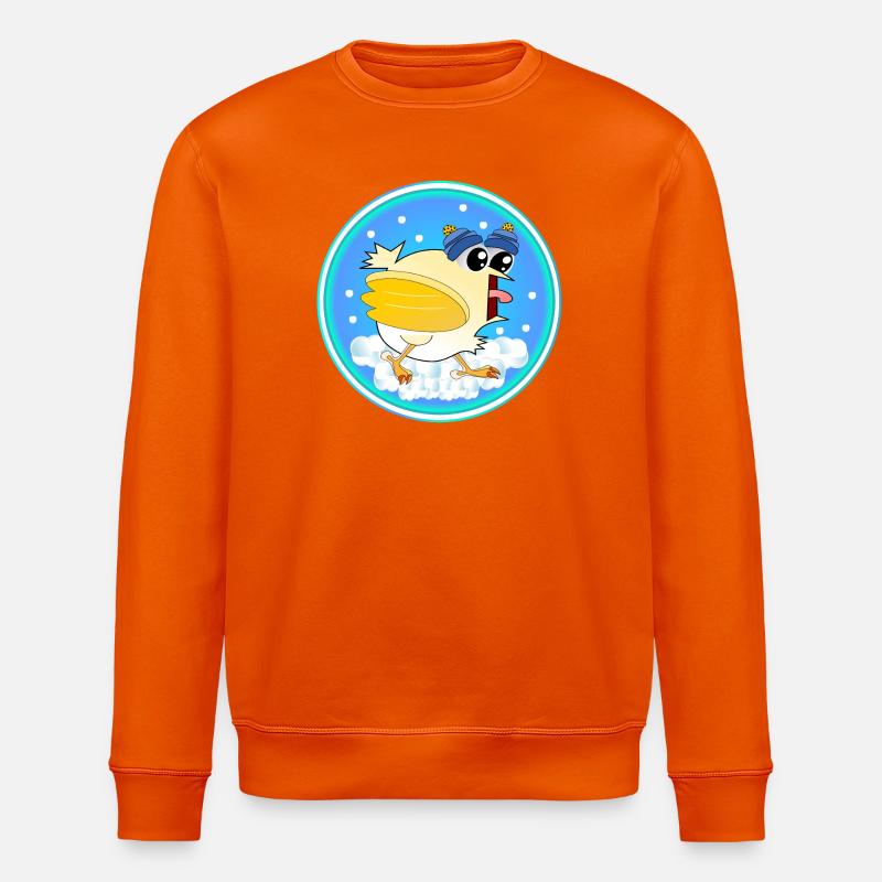 Schnee Winter Hühner - Stanley/Stella Unisex Bio-Sweatshirt ROLLER - Tieforange