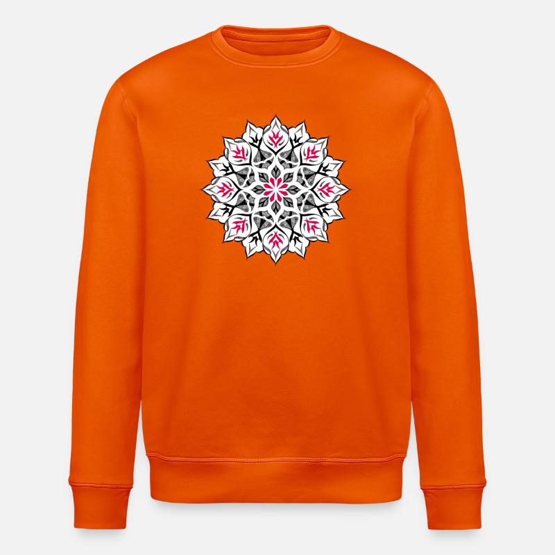 Dessin mandala dotwork - Sweat bio ROLLER Stanley/Stella Unisexe - orange profond