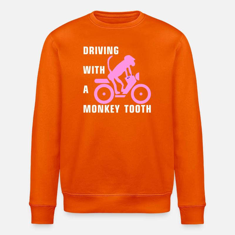 Driving with a monkey tooth - Affenzahn - Stanley/Stella Unisex Bio-Sweatshirt ROLLER - Tieforange