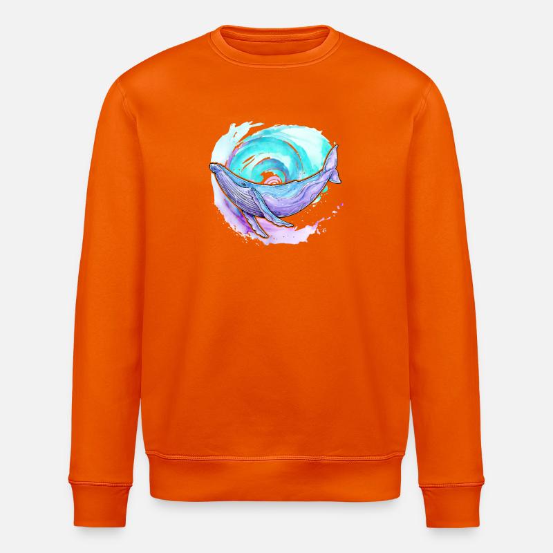 Buckelwal Aquarell - Stanley/Stella Unisex Bio-Sweatshirt ROLLER - Tieforange