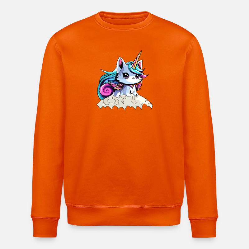 Fee Einhorn Katze - Stanley/Stella Unisex Bio-Sweatshirt ROLLER - Tieforange