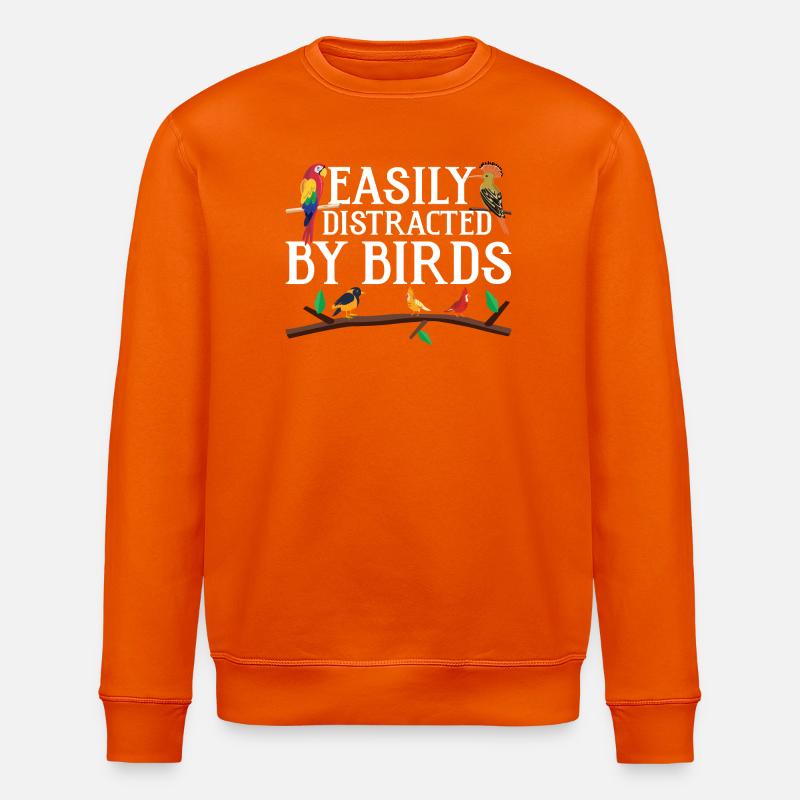 Facilement distrait par les oiseaux - Sweat bio ROLLER Stanley/Stella Unisexe - orange profond