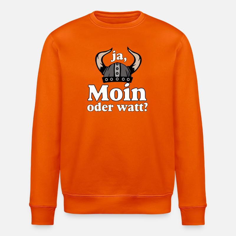 Ja Moin oder Watt? Nordisch Humor - Stanley/Stella Unisex Bio-Sweatshirt ROLLER - Tieforange