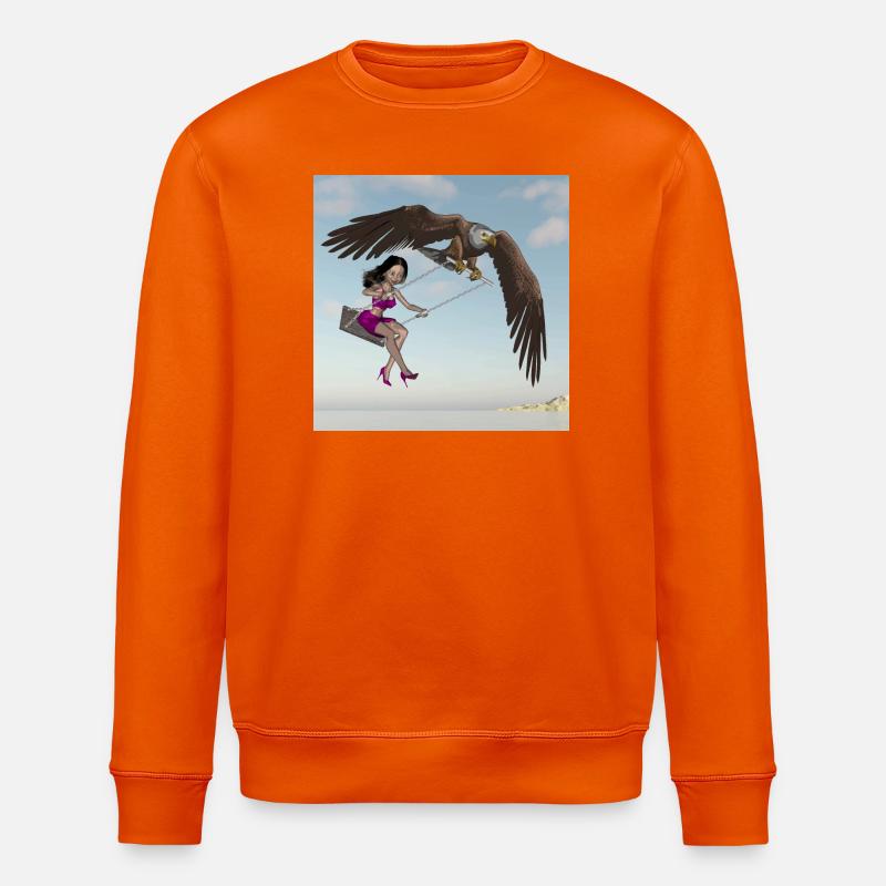 Schwingen am Himmel. - Stanley/Stella Unisex Bio-Sweatshirt ROLLER - Tieforange