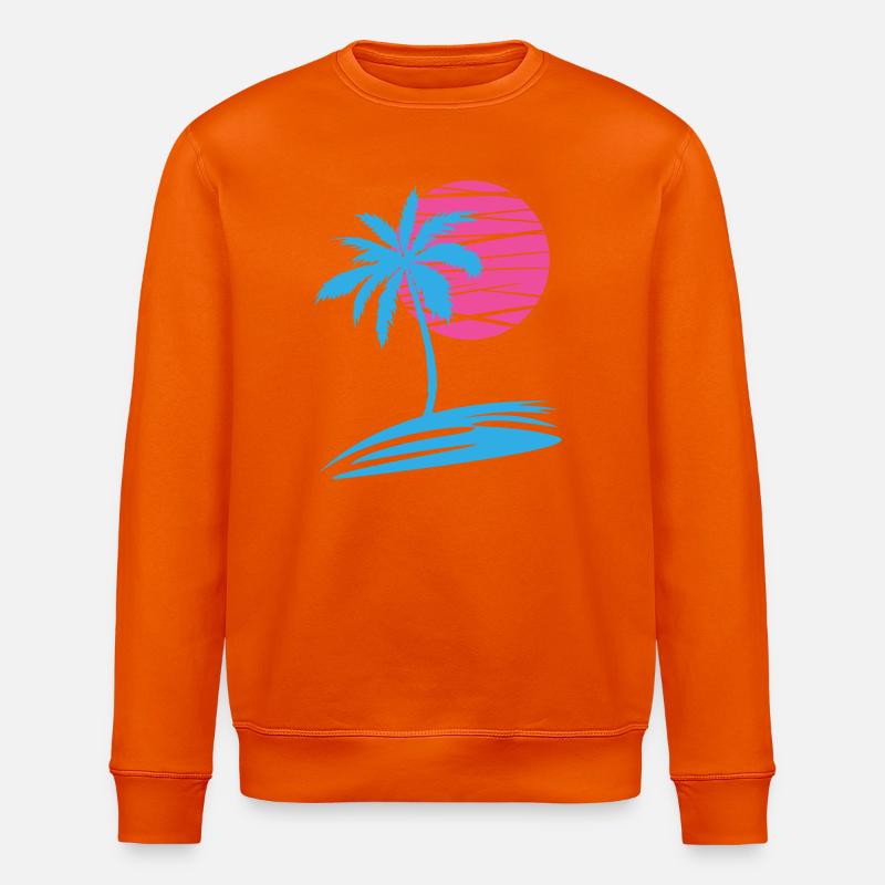 SUMMER PALME VOR SONNE - Stanley/Stella Unisex Bio-Sweatshirt ROLLER - Tieforange