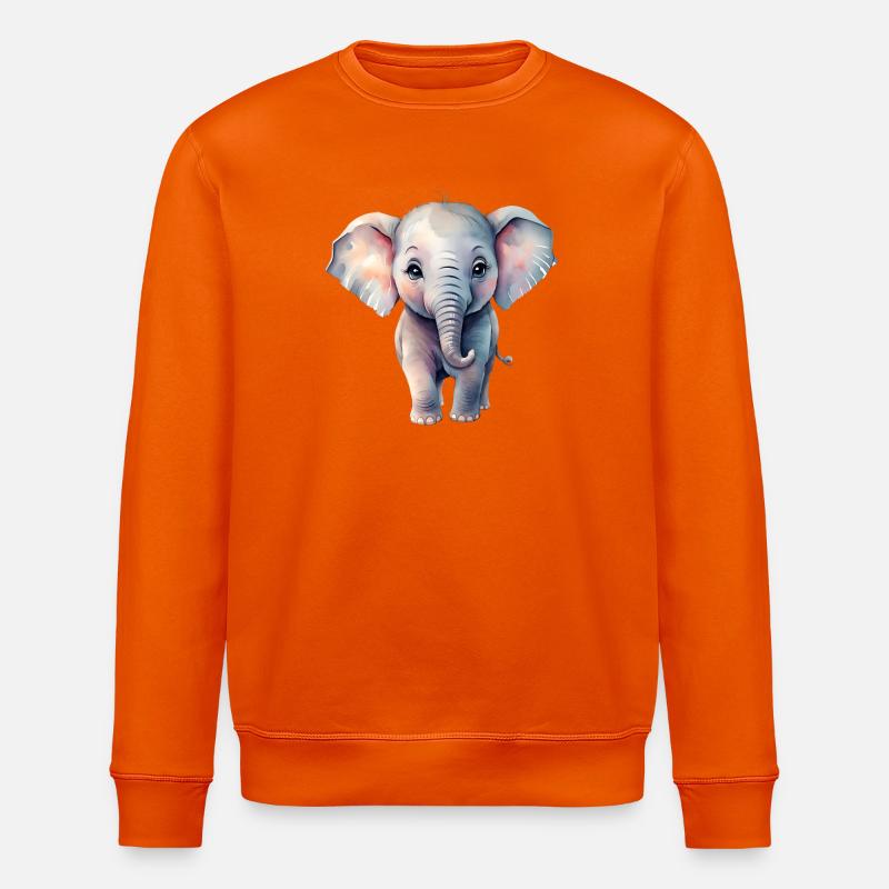 Éléphant pastel dans le style aquarelle - Sweat bio ROLLER Stanley/Stella Unisexe - orange profond